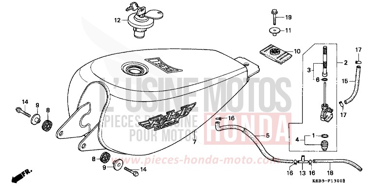 FUEL TANK for CA125 REBEL VORTEX PURPLE METALLIC (RP140) from 1995